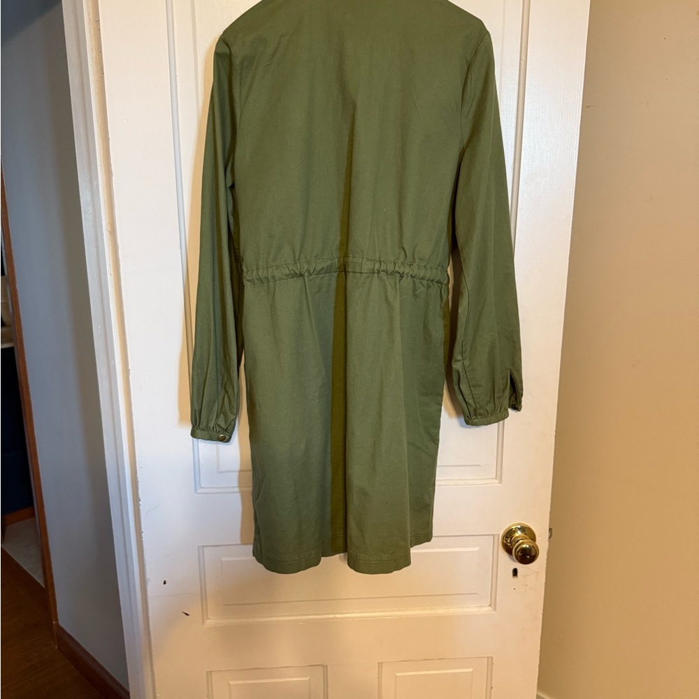LOFT Sage Green Utility Shirt Dress - Picture 3 of 3